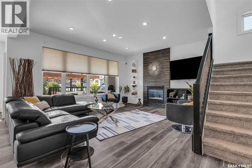 231 Atton Court, Saskatoon, SK - Indoor Photo Showing Living Room With Fireplace