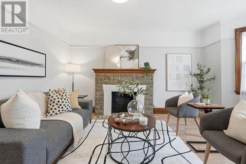 48 Weir Street N, Hamilton, ON - Indoor Photo Showing Living Room With Fireplace
