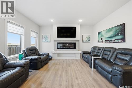 451 Mcfaull Crescent, Saskatoon, SK - Indoor Photo Showing Living Room With Fireplace