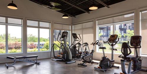 Salle d'exercice - 402-4325 Rue Des Dirigeables, Longueuil (Saint-Hubert), QC - Indoor Photo Showing Gym Room