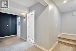 Lower level hallway which leads to bedrooms & full bath - 