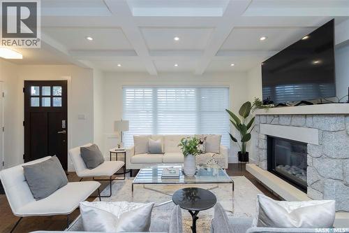 1315A 11Th Street E, Saskatoon, SK - Indoor Photo Showing Living Room With Fireplace