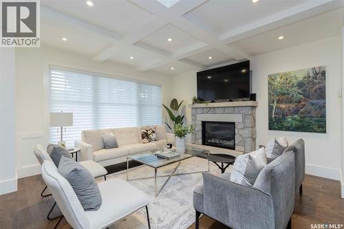 1315A 11Th Street E, Saskatoon, SK - Indoor Photo Showing Living Room With Fireplace