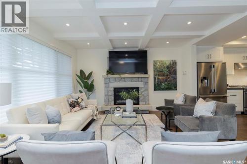 1315A 11Th Street E, Saskatoon, SK - Indoor Photo Showing Living Room With Fireplace