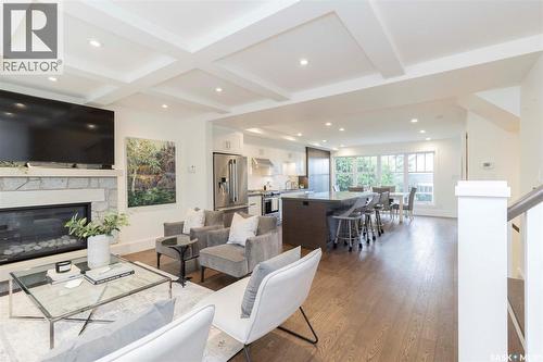 1315A 11Th Street E, Saskatoon, SK - Indoor Photo Showing Living Room With Fireplace