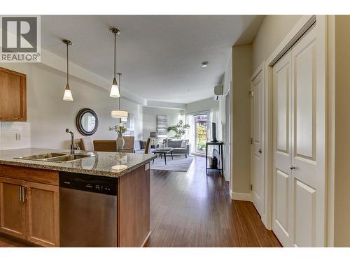 Pictures are from a similar one bedroom staged unit. - 3220 Skyview Lane Unit# 202, West Kelowna, BC - Indoor Photo Showing Kitchen With Double Sink
