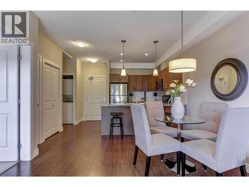 Pictures are from a similar one bedroom staged unit. - 3220 Skyview Lane Unit# 202, West Kelowna, BC - Indoor Photo Showing Dining Room
