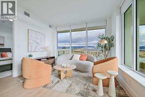 Same floor plan - but taken from unit 2804 - 1626 Water Street Unit# 804, Kelowna, BC - Indoor Photo Showing Living Room