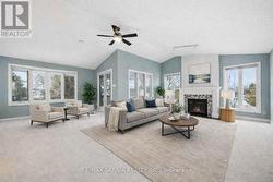 Virtually Staged.  Gas fireplace in room - 