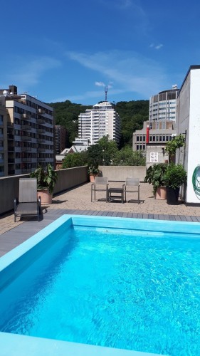Vue - 505-3455 Rue Drummond, Montréal (Ville-Marie), QC - Outdoor With In Ground Pool