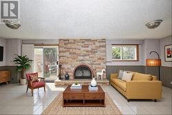 Lower level rec room with fireplace and walk-out - 