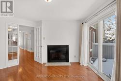 2-sided fireplace in den - 