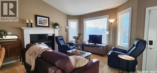 247 Blackburn Crescent, Saskatoon, SK - Indoor Photo Showing Living Room With Fireplace