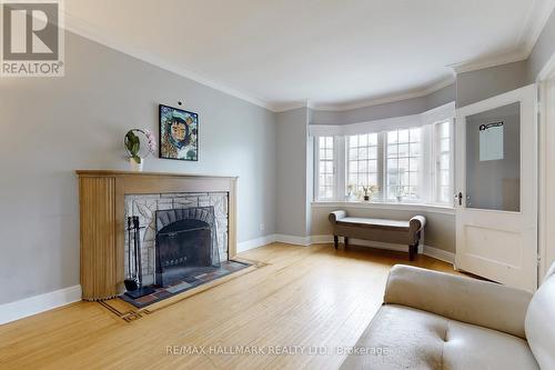 290 Laird Drive, Toronto, ON - Indoor Photo Showing Living Room With Fireplace
