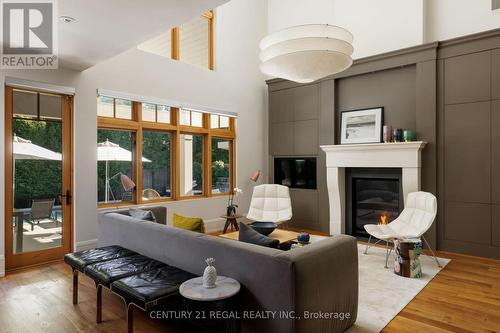 2442 Meadowood Crescent, Oakville, ON - Indoor Photo Showing Living Room With Fireplace