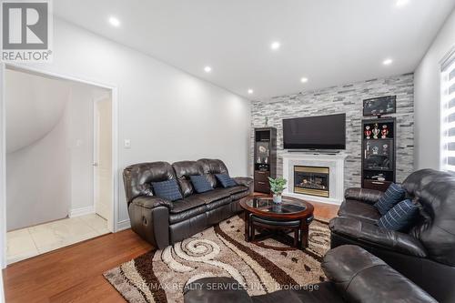 4 Runnymede Crescent, Brampton, ON - Indoor Photo Showing Living Room With Fireplace