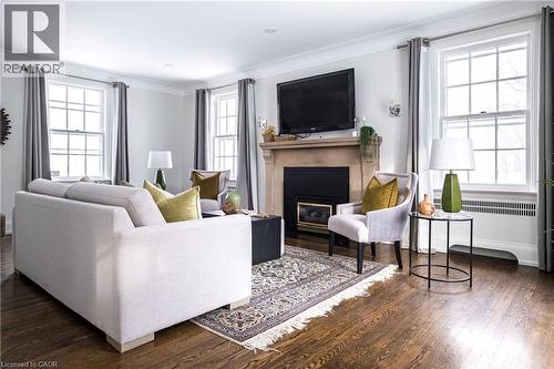 63 Dalewood Crescent, Hamilton, ON - Indoor Photo Showing Living Room With Fireplace