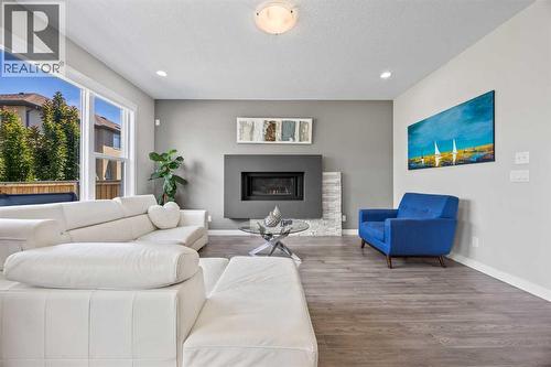 144 Legacy Mount Se, Calgary, AB - Indoor Photo Showing Living Room With Fireplace