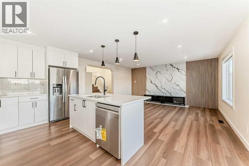 936 Cranston Drive Se, Calgary, AB - Indoor Photo Showing Kitchen With Upgraded Kitchen
