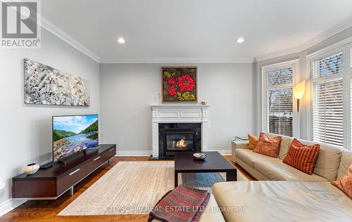 163 Johnston Avenue, Toronto, ON - Indoor Photo Showing Living Room With Fireplace