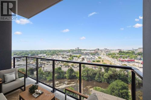 1007 - 71 Wyndham Street S, Guelph (St. Patrick'S Ward), ON - Outdoor With Balcony With View With Exterior