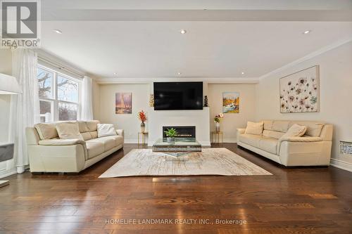 68 Linderwood Drive, Toronto, ON - Indoor Photo Showing Living Room With Fireplace