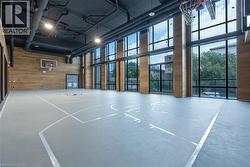 View of sport court with basketball hoop - 