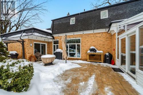 Patio access from solarium and dining room. - 22 Forest Hill Crescent, Belleville (Belleville Ward), ON - Outdoor With Deck Patio Veranda