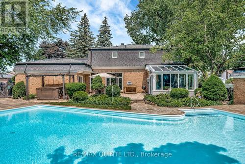Your summer escape, newly landscaped pool. - 22 Forest Hill Crescent, Belleville (Belleville Ward), ON - Outdoor With In Ground Pool With Deck Patio Veranda