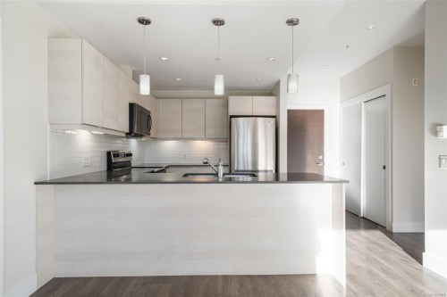 110-3815 Rowland Ave, Saanich, BC - Indoor Photo Showing Kitchen With Upgraded Kitchen