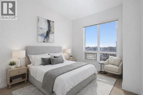 **Virtually Staged Photo** - 611, 46 9 Street Ne, Calgary, AB - Indoor Photo Showing Bedroom