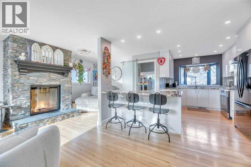 708 Allden Place Se, Calgary, AB - Indoor With Fireplace