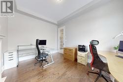 Private Office With Coffered Ceiling French Door - 