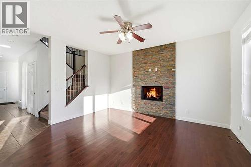 59 Redstone Park Ne, Calgary, AB - Indoor With Fireplace