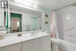 Updated bathroom with large countertop area - 