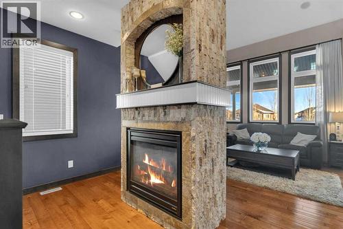 33 Sisson Avenue, Red Deer, AB - Indoor Photo Showing Living Room With Fireplace