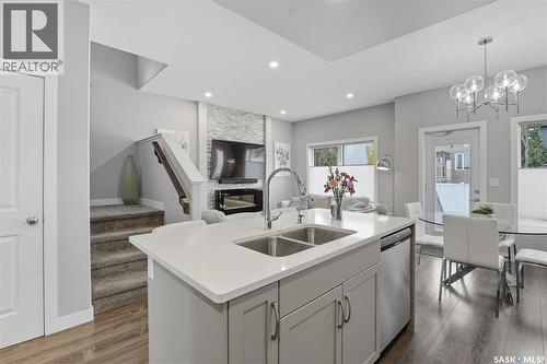 242 Brighton Gate, Saskatoon, SK - Indoor Photo Showing Kitchen With Double Sink