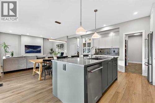 Open Concept Main Level - 24 Napoleon Meadows Way, Innisfail, AB - Indoor Photo Showing Kitchen With Upgraded Kitchen