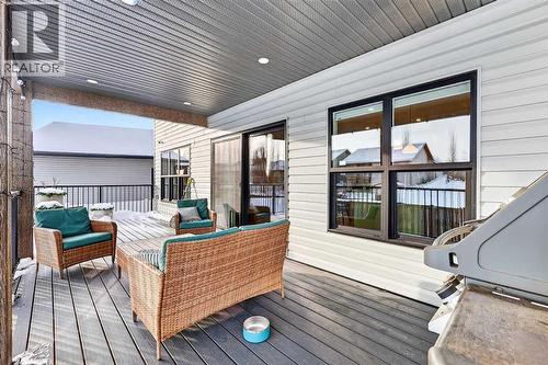 Trex Composite Decking - 24 Napoleon Meadows Way, Innisfail, AB - Outdoor With Deck Patio Veranda With Exterior