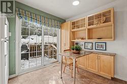 Eating area with practical storage. - 