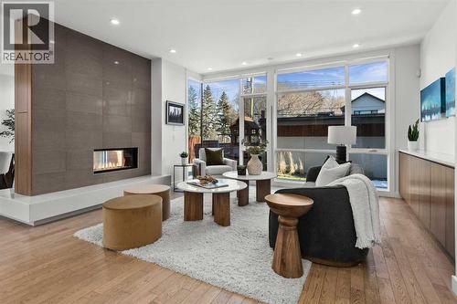 3216 5 Street Nw, Calgary, AB - Indoor With Fireplace