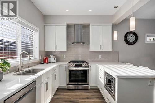 63 Masters Crescent Se, Calgary, AB - Indoor Photo Showing Kitchen With Stainless Steel Kitchen With Double Sink With Upgraded Kitchen