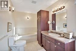 Full bathroom with a garden tub and vanity - 