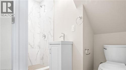 Bathroom featuring a marble finish shower and vanity - 491 Upper Wentworth Street, Hamilton, ON - Indoor Photo Showing Bathroom
