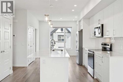 54 Evanscrest Manor Nw, Calgary, AB - Indoor Photo Showing Kitchen With Stainless Steel Kitchen With Upgraded Kitchen
