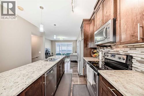 96 Skyview Ranch Avenue Ne, Calgary, AB - Indoor Photo Showing Kitchen With Double Sink With Upgraded Kitchen