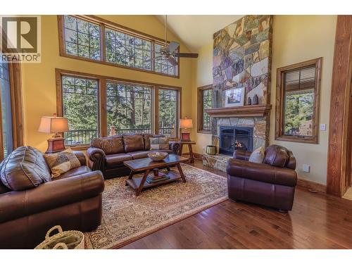 6308 Ash Road, Wasa, BC - Indoor Photo Showing Living Room With Fireplace