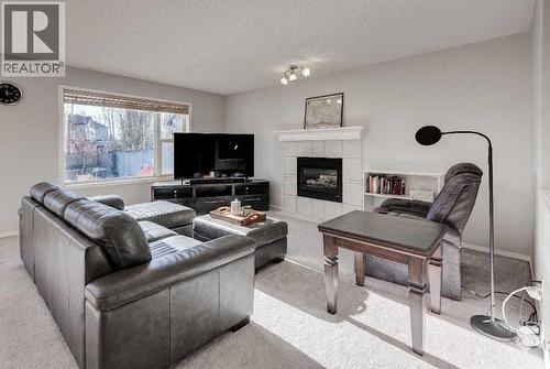 239 Chapalina Place Se, Calgary, AB - Indoor Photo Showing Living Room With Fireplace