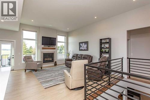 12 Emmett Crescent, Red Deer, AB - Indoor Photo Showing Living Room With Fireplace