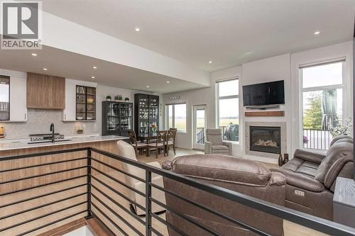 12 Emmett Crescent, Red Deer, AB - Indoor Photo Showing Living Room With Fireplace